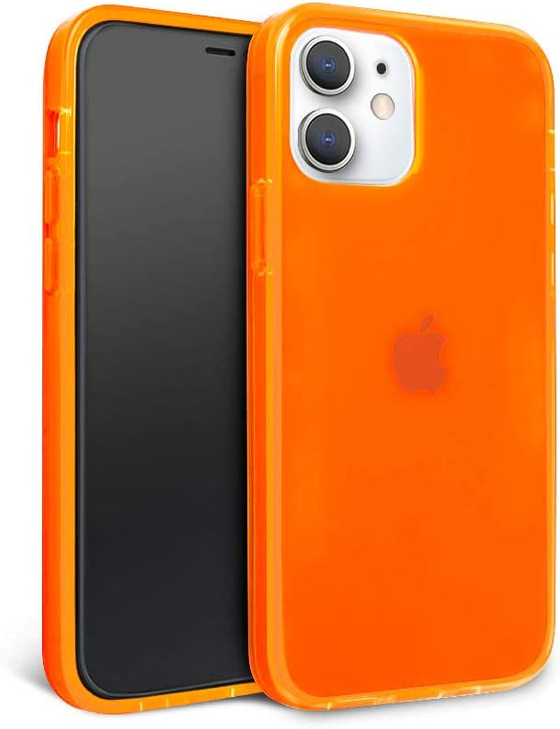 - Iphone 11 Neon Orange Clear Protective Case, TPU and Polycarbonate Shock-Absorbing Bright Cover - Crack Proof with a Gloss Finish - Full Iphone Protection