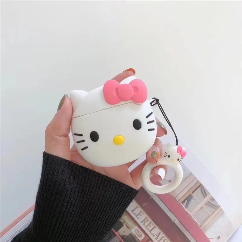Kawaii Hello Kitty Funda Airpods Cases for 1/2/3/Pro Bluetooth Headset Case Soft Airpods-Cases Hello Kitty for Girl Christma New