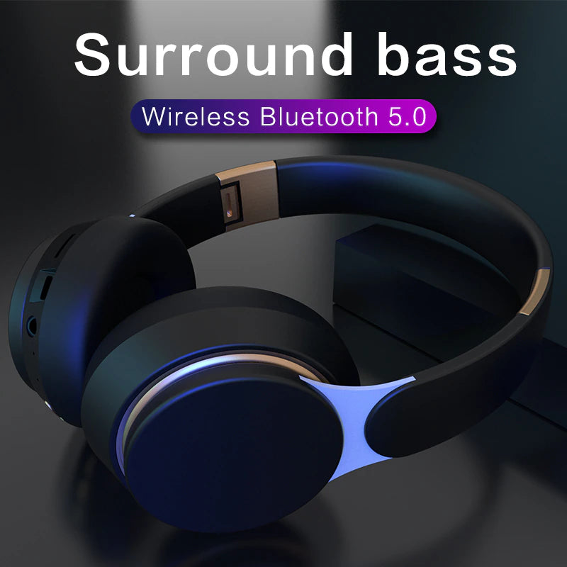 Wireless Headphones Bluetooth 5.0 Headset Foldable Earphones Hifi 9D Bass Stereo Earphone Sport Headset with Microphone