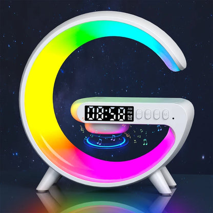 15W Multifunction Wireless Charger Pad Stand Speaker TF RGB Night Light Fast Charging Station for Iphone Samsung Xiaomi Huawei